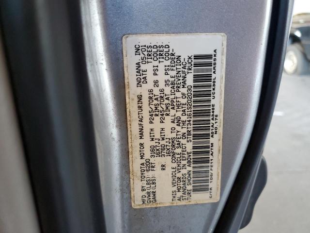 5TBRT34161S202030 - 2001 TOYOTA TUNDRA ACCESS CAB 银色 照片 12