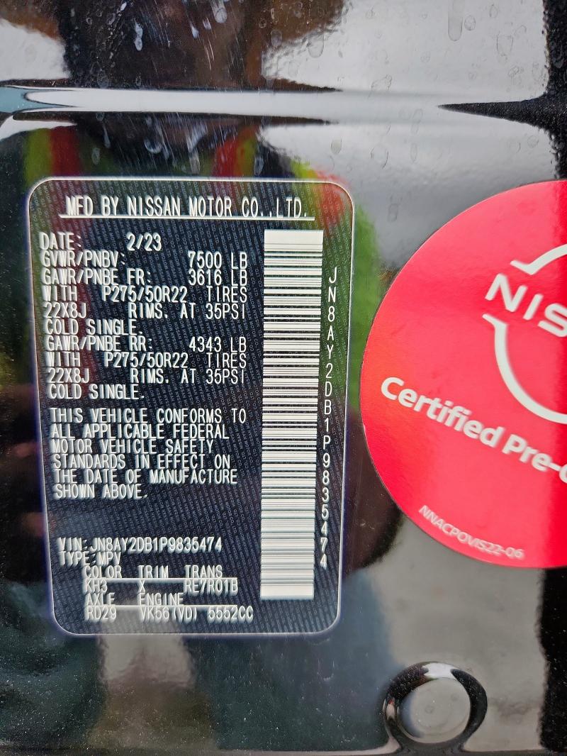 JN8AY2DB1P9835474 - 2023 NISSAN ARMADA PLATINUM 黑色 照片 13