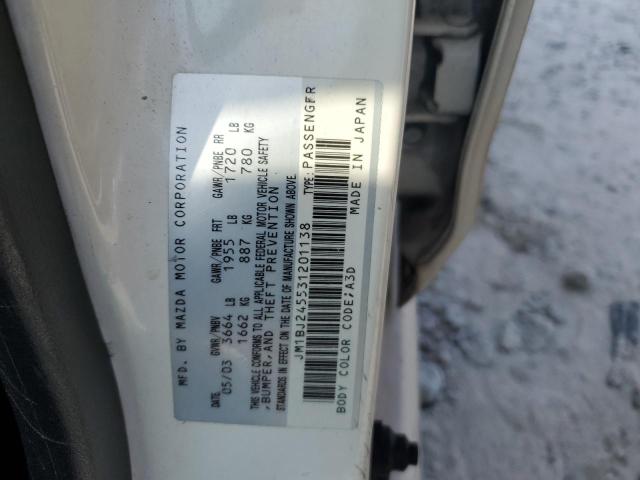 JM1BJ245531201138 - 2003 MAZDA PROTEGE PR5 白色 照片 12