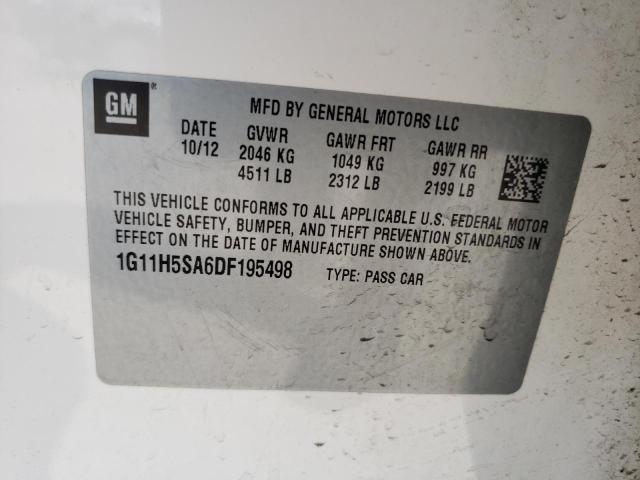 1G11H5SA6DF195498 - 2013 CHEVROLET MALIBU LTZ 白色 照片 12