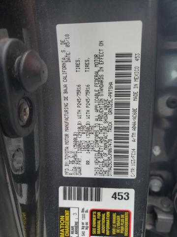 3TMAZ5CN5JM067478 - 2018 TOYOTA TACOMA DOUBLE CAB Сірий фото 12