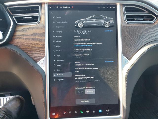 5YJSA1E22HF229606 - 2017 TESLA MODEL S GRAY photo 9