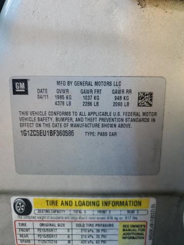 1G1ZC5EU1BF360586 - 2011 CHEVROLET MALIBU 1LT Qızıl foto 12
