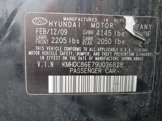 KMHDC86E79U036828 - 2009 HYUNDAI ELANTRA TO BLACK photo 12