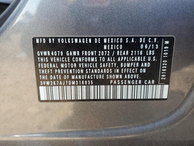 3VW2K7AJ7DM316935 - 2013 VOLKSWAGEN JETTA BASE 蓝色 照片 13