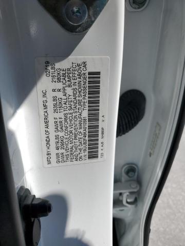 19UUB2F46KA010581 - 2019 ACURA TLX TECHNOLOGY WHITE photo 12