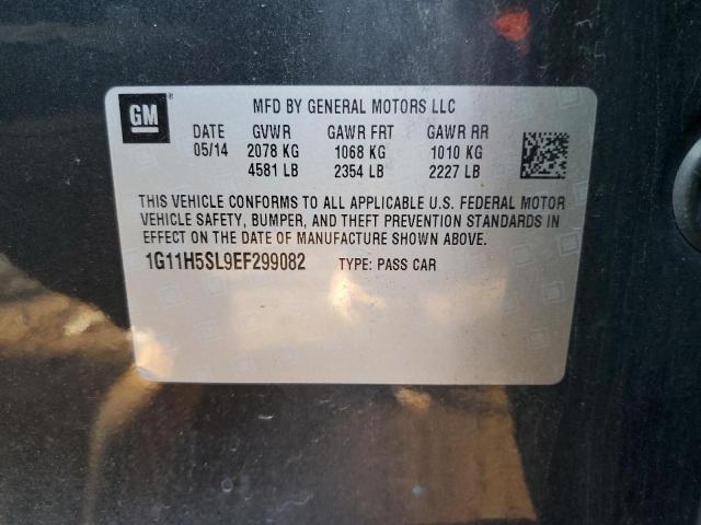 1G11H5SL9EF299082 - 2014 CHEVROLET MALIBU LTZ გრაფიტი ფოტო 12