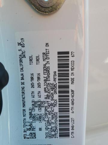 3TMCZ5AN1KM242032 - 2019 TOYOTA TACOMA DOUBLE CAB 白色 照片 12