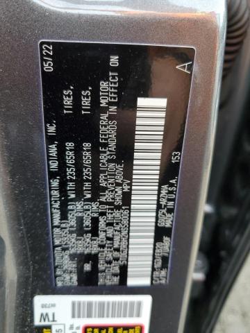 5TDGZRBH2NS580061 - 2022 TOYOTA HIGHLANDER XLE Grafit foto 12