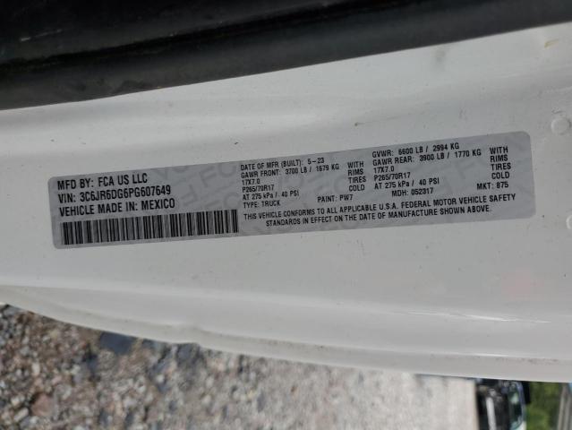 3C6JR6DG6PG607649 - 2023 RAM 1500 CLASS TRADESMAN أبيض صورة 12