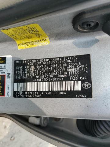 4T4BF3EK4BR203974 - 2011 TOYOTA CAMRY BASE Күміс фото 12