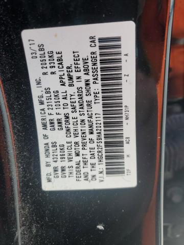 1HGCR2F59HA202117 - 2017 HONDA ACCORD SPORT BLACK photo 13