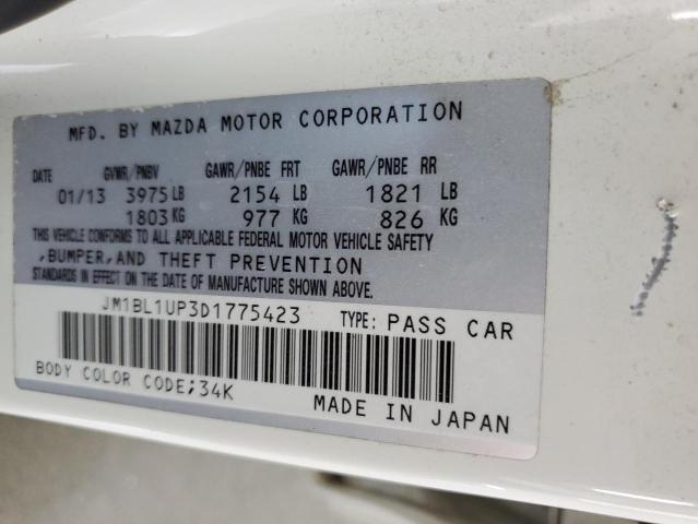 JM1BL1UP3D1775423 - 2013 MAZDA 3 I WHITE photo 13