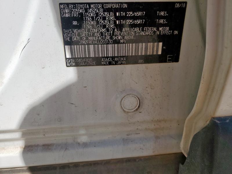 JTMZFREV4JJ203130 - 2018 TOYOTA RAV4 LE 白色 照片 13