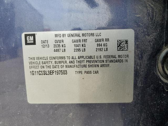 1G11C5SL3EF197503 - 2014 CHEVROLET MALIBU 1LT 蓝色 照片 12