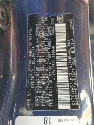 4T1BK1EB4EU110046 - 2014 TOYOTA AVALON BASE 蓝色 照片 12