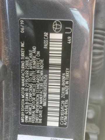 NMTKHMBX6KR094256 - 2019 TOYOTA C-HR XLE Сірий фото 12