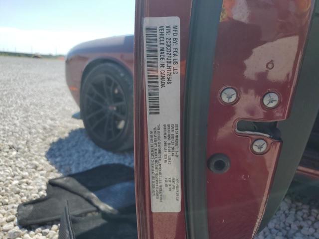 2C3CDZFJ0LH178548 - 2020 DODGE CHALLENGER R/T SCAT PACK MAROON photo 12