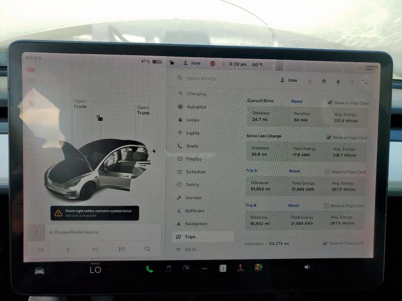 5YJ3E1EA4MF908612 - 2021 TESLA MODEL 3 白色 照片 9