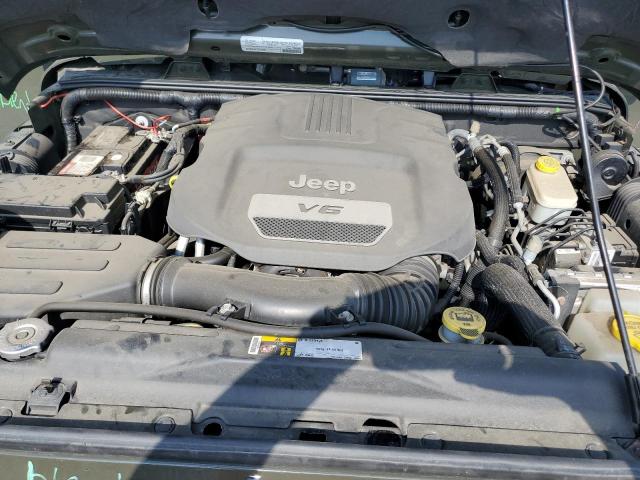 1C4BJWEG3FL620458 - 2015 JEEP WRANGLER U SAHARA GREEN photo 11