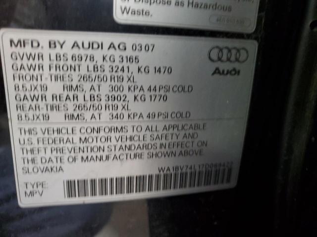 WA1BV74L17D089422 - 2007 AUDI Q7 4.2 QUATTRO PREMIUM BLUE photo 13