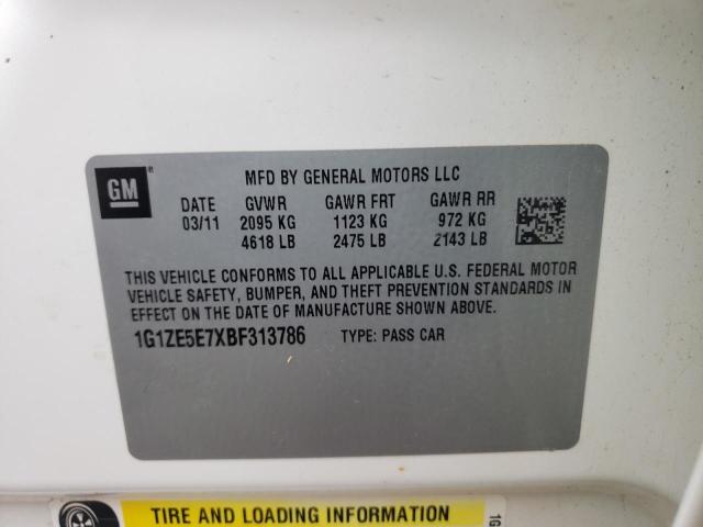 1G1ZE5E7XBF313786 - 2011 CHEVROLET MALIBU LTZ თეთრი ფოტო 12