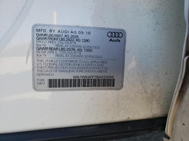 WA1WKAFP7BA033096 - 2011 AUDI Q5 PRESTIGE WHITE photo 14
