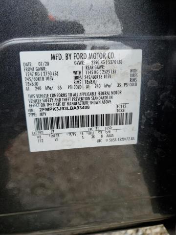 2FMPK3J93LBA93408 - 2020 FORD EDGE SEL 灰色 照片 14