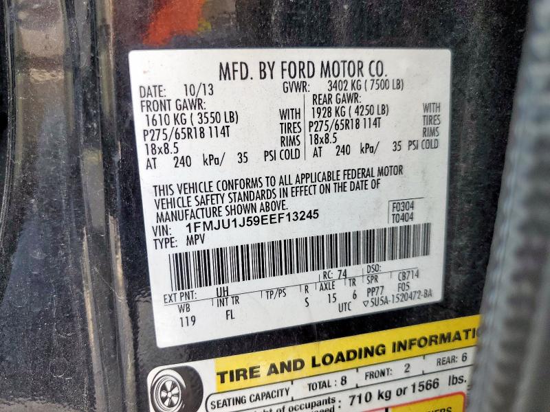 1FMJU1J59EEF13245 - 2014 FORD EXPEDITION XLT BLACK photo 13