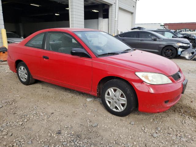 1HGEM22124L068401 - 2004 HONDA CIVIC DX VP RED photo 4