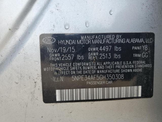 5NPE34AF5GH350308 - 2016 HYUNDAI SONATA SPORT Gümüş foto 12