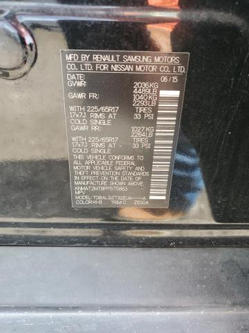 KNMAT2MT8FP575863 - 2015 NISSAN ROGUE S შავი ფოტო 14