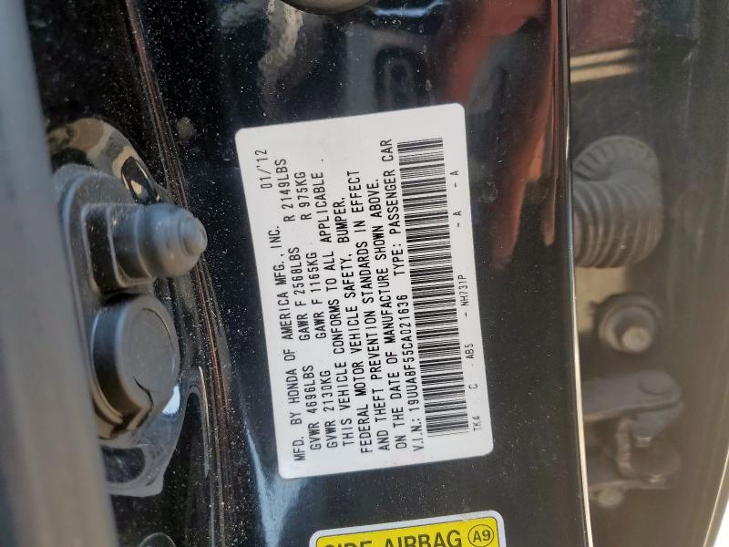 19UUA8F55CA021636 - 2012 ACURA TL 黑色 照片 12