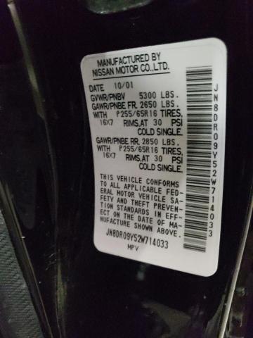 JN8DR09Y52W714033 - 2002 NISSAN PATHFINDER LE 黑色 照片 12