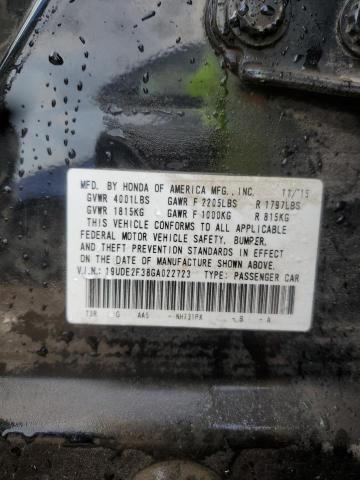 19UDE2F38GA022723 - 2016 ACURA ILX BASE WATCH PLUS BLACK photo 12