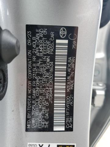 JTDB4MEE2R3018634 - 2024 TOYOTA COROLLA LE Plata foto 12