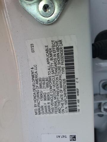 19XFL2H81PE021626 - 2023 HONDA CIVIC SPORT WHITE photo 12