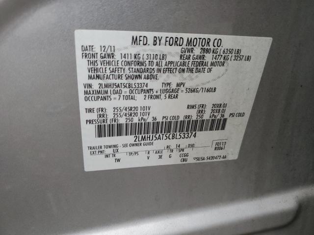 2LMHJ5AT5CBL53374 - 2012 LINCOLN MKT SILVER photo 14