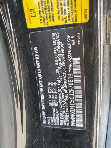 WMWXU1C59J2F79818 - 2018 MINI COOPER BLACK photo 12