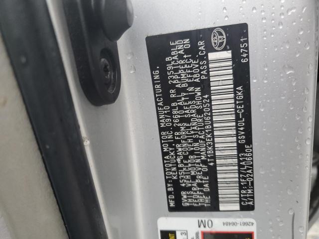 4T1BK3EK1BU620524 - 2011 TOYOTA CAMRY SE SILVER photo 12