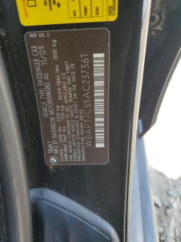 WBAPT7C55AC237361 - 2010 BMW 535 XI Қара фото 12
