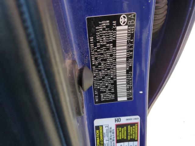 5YFBURHEXEP100668 - 2014 TOYOTA COROLLA L BLUE photo 12