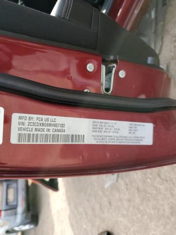 2C3CDXBG6MH657122 - 2021 DODGE CHARGER SXT RED photo 12