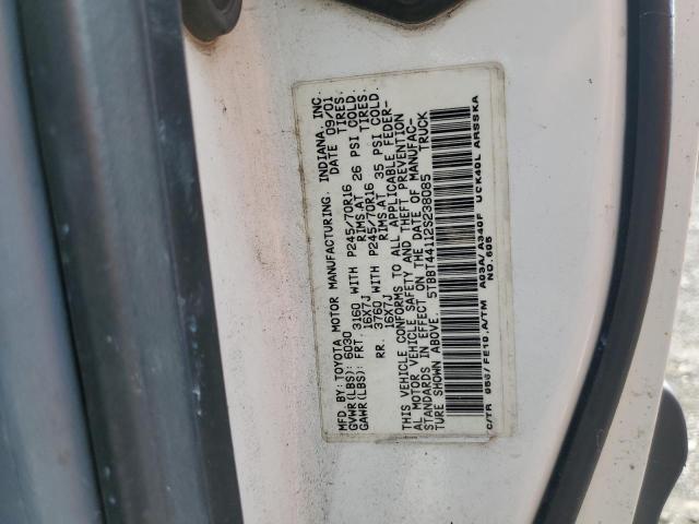 5TBBT44112S238085 - 2002 TOYOTA TUNDRA ACCESS CAB 白色 照片 12