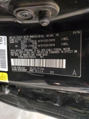 5TDDK3DC8FS096564 - 2015 TOYOTA SIENNA XLE BLACK photo 14