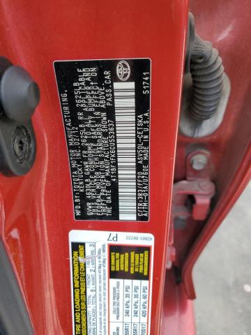 4T1BF1FK6CU553637 - 2012 TOYOTA CAMRY BASE RED photo 12