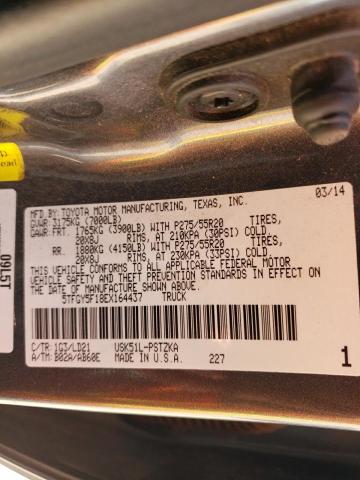 5TFGY5F18EX164437 - 2014 TOYOTA TUNDRA CREWMAX PLATINUM 石墨色 照片 13