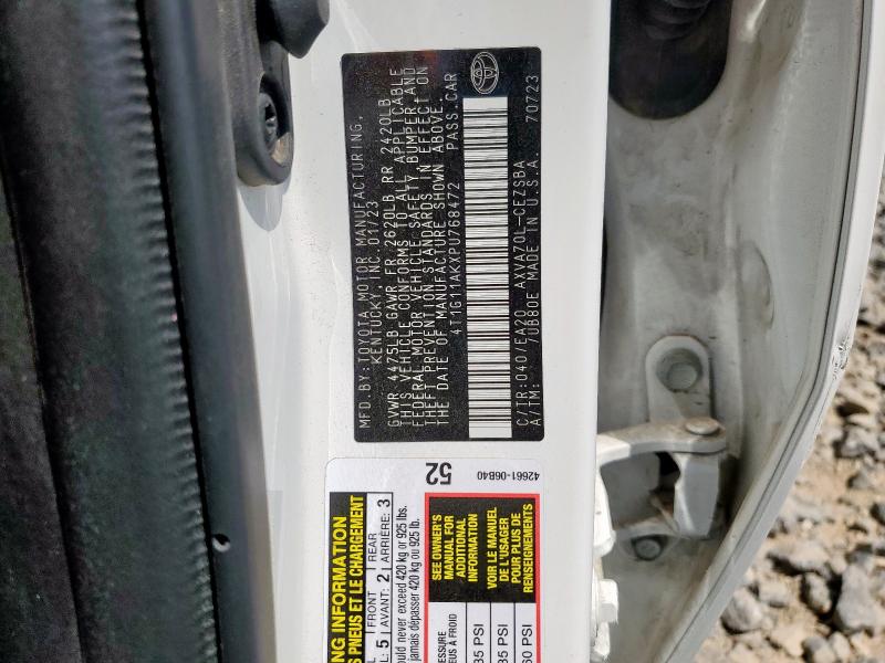 4T1G11AKXPU768472 - 2023 TOYOTA CAMRY SE NIGHT SHADE WHITE photo 13