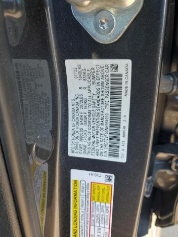 2HGFE2F55NH564919 - 2022 HONDA CIVIC SPORT 黑色 照片 12