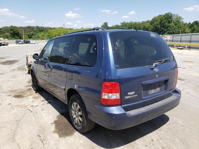 KNDUP132656693967 - 2005 KIA SEDONA EX BLUE photo 3